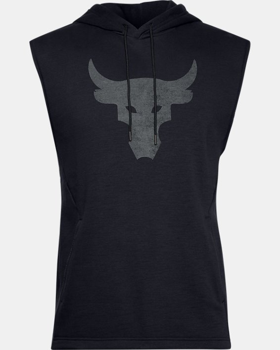 Men's Project Rock Charged Cotton® Sleeveless Hoodie, Black, pdpMainDesktop image number 5